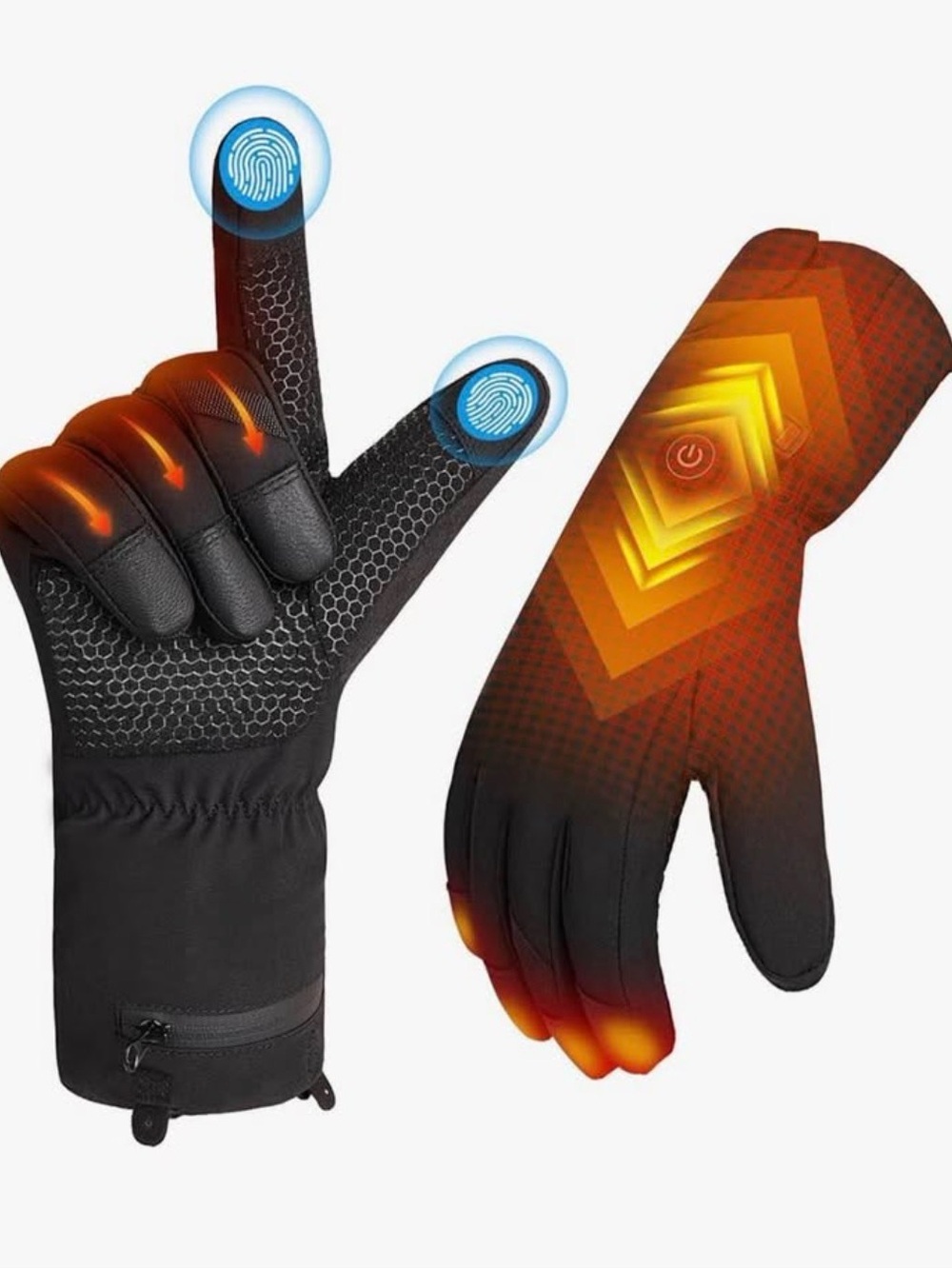 Heated  Winter Gloves in Black for men’s